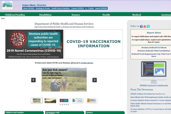 Department of Public Health and Human Services website